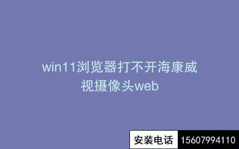 win11瀏覽器打不開海康威視攝像頭web